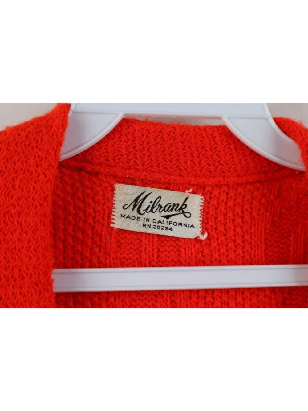 Vintage 70s Streetwear Womens Medium Chunky Knit Open Front Sweater Vest Red USA